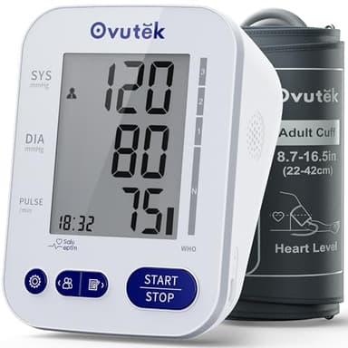 Ovutek Blood Pressure Monitors for Home Use: Large BP Cuff with 240 Memories for 2 Users, Upper Arm Blood Pressure Machine, Accurate BP Monitor with Batteries Type-C Cable