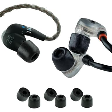 Comply 500 Core Series | Memory Foam Replacement IEM Ear Tips for KZ, Moondrop, FiiO Sennheiser & More | Superior Noise Isolation, Ultimate Comfort, Secure Fit | Black, Large (3 Pairs)