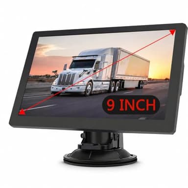 Truck GPS Navigation 9" for Truck & RV Drivers – Custom Routing by Size & Weight, Free Lifetime Map Updates, Voice Directions, Speed Alerts, Lane Assist, Offline GPS System