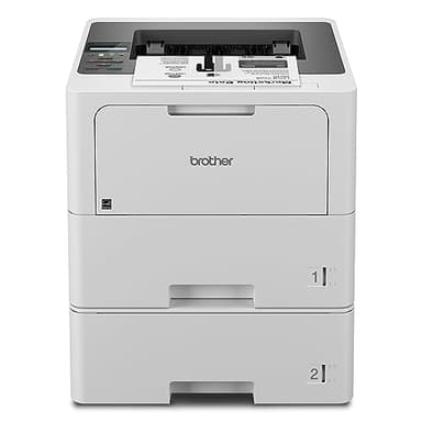 Brother HL-L6210DWT Business Monochrome Laser Printer with Dual Paper Trays, Wireless Networking, Works with Alexa, White