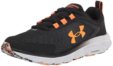 Under Armour Mens Charged Assert 9 Marble Running Shoe, Black (002)/Blaze Orange, 11