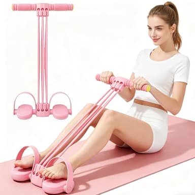 Upgraded Pedal Resistance Band with Handle, 6-Tube Multifunction Stretching Workout Band for Yoga,Home Workout Equipment,Device for Abdomen,Waist,Arm,Leg,Core/ABS,Gift for Mon