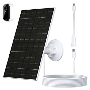 VUEBEE 7W Solar Panel for Arlo Essential 2K (2nd Gen), Essential XL & Spotlight Cameras, USB-C Solar Charger for 5V Battery Cameras, IP66 Waterproof, 360° Adjustable Mount, 9.8ft Cable