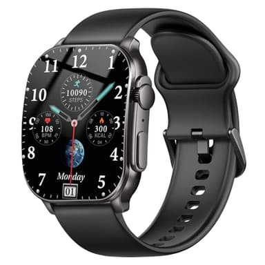Smart Watch for Men Women, 2.01" AMOLED Curved Display Smart Watch, Bluetooth Call, 100+ Sport Modes, Fitness Tracker with 24/7 Heart Rate/Sleep Monitor, IP68 Waterproof Smartwatch for Android iOS