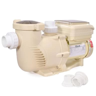 XtremepowerUS 2HP SuperFlow Variable Speed Swimming Pool Pump 230V, InGround 7,860 GPH 1.5" 2" Fitting Adapter, Self Priming Compatible EC-342001 Max 2.2HP