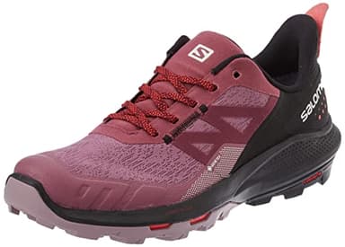 Salomon Women's OUTPULSE Gore-Tex Hiking Shoes for Women, Tulipwood/Black/Poppy Red, 9.5