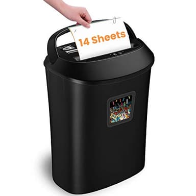 VidaTeco Paper Shredder 14-Sheet Cross-Cut Shredder with US Patented Cutter,Also Shreds Card/CD,Heavy Duty Paper Shredding Machine for Home Office,Fast with Jam Proof System,6.6-Gallon Basket (ETL)