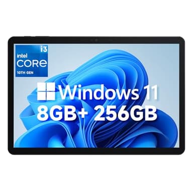 CHUWI Hi10 X2 Windows 11 Tablet 10.1'', Intel Core i3 (up to 3.9GHz), 8GB RAM 256GB SSD, Windows Tablet PC, 4K Micro HDMI, WiFi 6, BT 5.3, USB 3.2, Dual Cameras, Type C, with Case