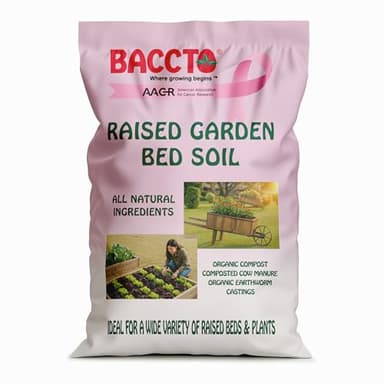 Michigan Peat Company BACCTO Raised Bed Soil with Organic Compost, Manure, & Earthworm Castings for All Plant Types, 1.5 Cubic Feet