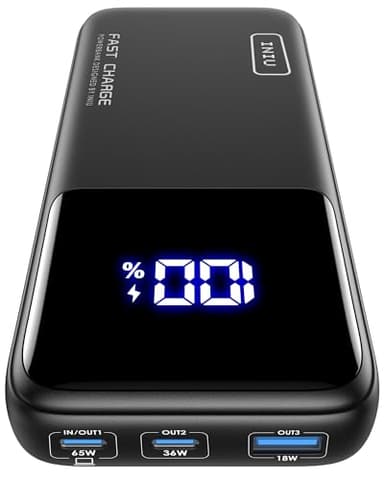 INIU 20000mAh Laptop Power Bank, Compact 65W PD Dual Fast Charging Portable Charger, Flight-Safe Battery Pack with USB C Cable for Travel MacBook iPad Tablet Switch iPhone 17 16 Pro Samsung S25
