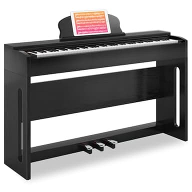 AODSK 88-Key Weighted keyboard piano,Hammer Action Digital Piano with Speakers,Furniture Stand and Triple Pedals,piano keyboard 88 keys Beginner's Course- Support Headphones,Piano Lessons,B-83S
