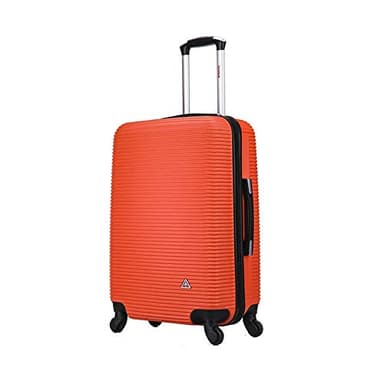 InUSA ROYAL Hardside Spinner Luggage with Ergonomic Handles | Spacious Travel Suitcase with Four Spinner Wheels and Studs | 24 Inch Medium Hardside Spinner Luggage | Orange