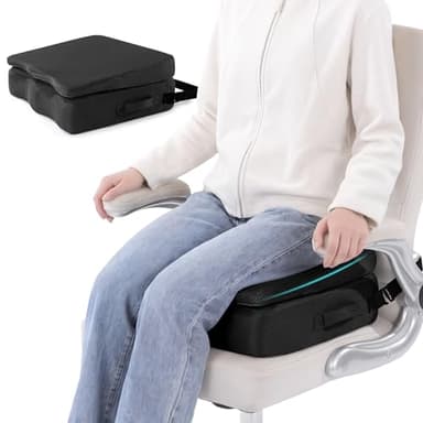 BALAPET Adjustable Thick Seat Cushion to Raise Height, Ergonomic Hip Cushion Post Surgery for Long Sitting, Memory Foam Hip Replacement Recovery Aids with Anti-Slip Strap(Black)