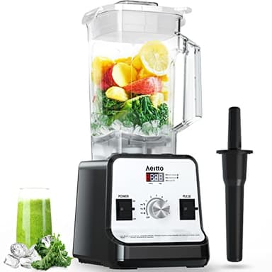Aeitto Blender for Kitchen, 68 Oz Large Capacity Professional Countertop Blender, 1500-Watt Smoothie Blender for Ice Crush, Frozen Drinks, Silver