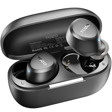 TOZO A1 Wireless Earbuds Bluetooth 5.3 Light Weight in Ear IPX5 Waterproof Headphones 2 Mic for AI Calls, Immersive Premium Sound Bass Headset with Charging Case, 32 Presets EQ Customization via App