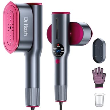 DRFLASH 2-in-1 Steamer & Iron for Clothes,15s Fast Heat-up 1200W Portable Handheld Garment Steamer,Travel Size with Large Ceramic Heat Panel,Quick Wrinkle Removal,110V-120V