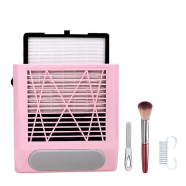 ibubu Professional Nail Dust Collector Machine - 80W Powerful Vacuum Cleaner with Multiple Tool Kits - Low Noise Pink
