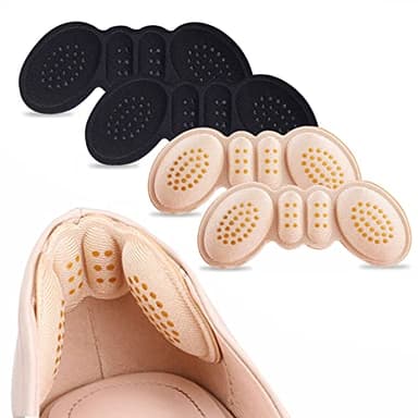 Heel Pads for Shoes that are Too Big: Non-Slip Heel Grips Women's Shoes (4 Pairs) - Cushioned Inserts Prevent Blisters - Fits Men & Women