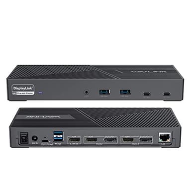 WAVLINK DisplayLink Docking Station Triple Monitor 4K@60Hz for 3 Monitors, 100W Charging for Thunderbolt 5/4/3, USB C M1-M5 Mac/MacBook Neo/Windows- 3 HDMI, 2 DP, 6 USB Ports, 160W Power, LAN, Audio