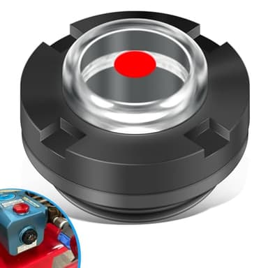 92241 Oil Level Sight Glass W/Gasket Bubble Style for Cat Pump Pressure Washer with Red Dot Indicator, Clear Window for Easy Oil Level Check