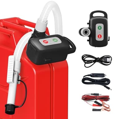 Rechargeable Fuel Transfer Pump with Auto Stop Sensor, Fast 3.2 GPM Flow Gas Can Pump Portable Fuel Pump, Lithium-Ion Battery Gas Transfer Pump for Oil, Diesel, Gasoline, Black