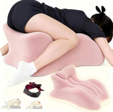 Yukashop Large Body Pillow, Couples Pillow,27°Angle Perfect Position Ergonomic Contoured Support, Multi-Functional Memory Foam Wedge Back Support, Prone Pillow for Sleeping,Reading,Massage