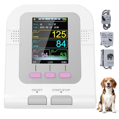 Easesyn Veterinary Blood Pressure Monitor for Small Animals,Home Use Pet Hypertension Monitor,3 Cuffs Included,100 Groups Memory for Cat Dog Pet Use