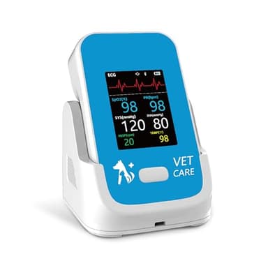 Pepultech Veterinary Blood Pressure Monitor for Dog,Wireless Rechargeable 6 Parameters Animal Vital Signs Monitor,Accurate Bluetooth Veterinary Pulse Oximeter with Free APP for Family Clinic Use
