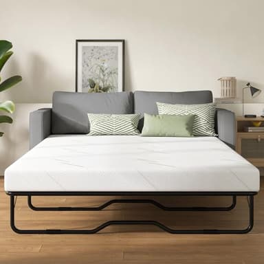Wellynap 4 Inch Sofa Mattress Queen Size, Gel Memory Foam Infused, with Removable Washable Cover, for Sleeper Sofas, Pull Out Bed, Guest Room, RVs, Boats
