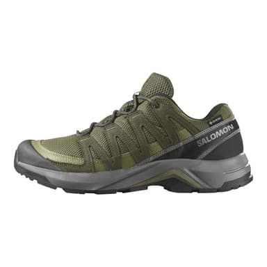 Salomon Men's X-Adventure Recon Gore-Tex Hiking Shoe, Waterproof Traction and Support for Fast Hikes & Mixed Terrain - Olive Night/Martini Olive/Pewter - 11.5 Medium