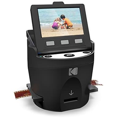 Kodak SCANZA Digital Film & Slide Scanner – Converts 35mm, 126, 110, Super 8 & 8mm Film to JPEG with 3.5" LCD, Easy-Load Inserts & Adapters