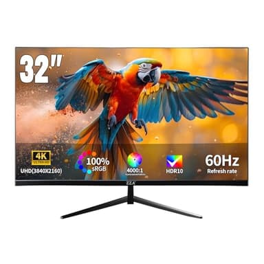 ZZA 32" 4K Gaming Monitor - UHD（3840 * 2160） 60Hz Computer Monitor, Immersive Gaming Experience with Refresh Rate, VA Panel, Adptsync Premium | HDR10 | 100% sRGB | 3840x2160