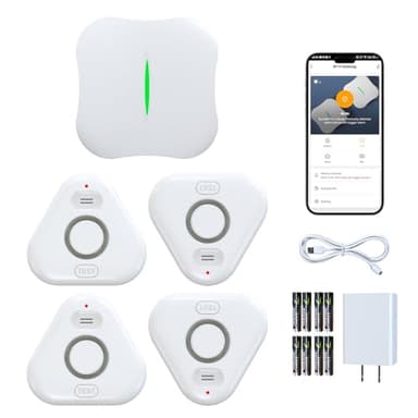 Smart Water Leak Detectors for Home WiFi with App Alerts, Stechro Ajustable 120dB Water Sensor Alarm Leak Detector for Basements Sink Kitchen Laundry, 4 Water Sensors & 1 Gateway