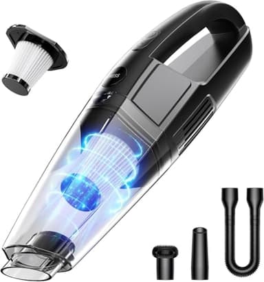 BSRCO Handheld Vacuum Cordless 8000PA, Car Vacuum Portable Cordless 30 Mins Runtime & Under 70dB Quiet, Hand Held Vacuum Cleaner, 1.4lbs Hand Vacuum Cordless for Car/Home/Office, Pet Hair