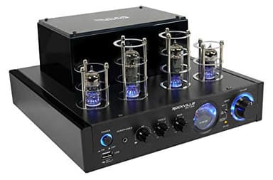 Rockville BluTube LED 70W Tube Amplifier Home Theater Stereo Receiver with Bluetooth, HDMI & Optical, Black with Blue Lights - Perfect for Audiophile Music, Home Theater & Gaming