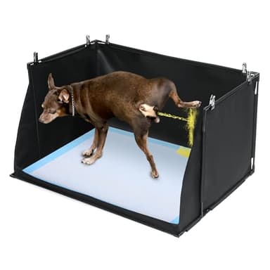 HOMBYS Dog Pee Pad Holder with High Walls, No-Spill Indoor Potty for Large Dogs, Foldable Puppy Litter Box, Patent Pending (33.8" L x 28" W x 17.7" H)