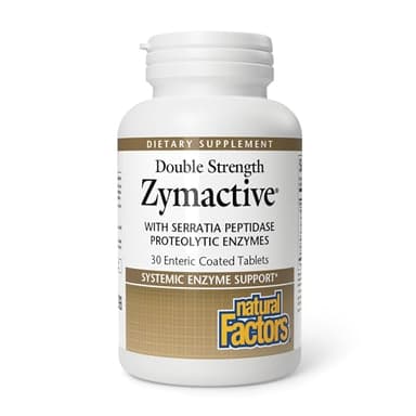 Natural Factors - Zymactive Proteolytic Enzyme Double Strength, Supports a Healthy Inflammatory Response to Help Muscle and Joint Function, Gluten Free, Non-GMO, 30 Enteric Coated Tablets