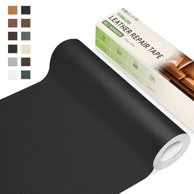 Leather Repair Tape,16 x 80 Inches Self Adhesive Leather Repair Patch，Leather Repair Kit for Furniture，Couches,Car Seats,Cabinets,Handbags(Black-Litchi Grain)