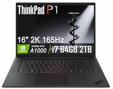 Lenovo ThinkPad P1 Mobile Workstation Laptop (16" 2K 165Hz, Intel 14-Core i7-13800H, 64GB DDR5, 2TB SSD, NVIDIA RTX A1000 6GB) 2 x Thunderbolt 4, Backlit, Fingerprint, FHD IR Webcam, Win 11 Pro