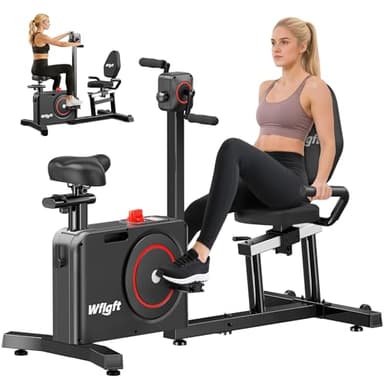 Recumbent Exercise Bike for Home,Stationary Bike with Arm Exerciser,2 in 1 Adjustable Standing and Sitting,Recumbent Stationary Bikes for Seniors,8-Level Resistance, LCD Display,400LBS Capacity