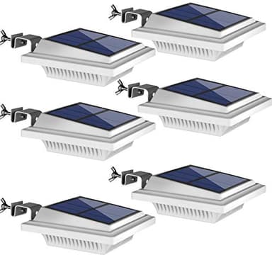 UniqueFire Solar Gutter & Fence Lights - 40 LED Outdoor Waterproof Security Lamps for Eaves, Garden, Landscape & Walkway (6PCS White, Warm Light)