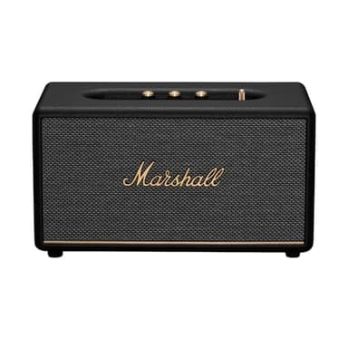 Marshall Stanmore III Bluetooth Home Speaker - Loud Stereo Sound with Bass and Treble Controls | Plug-in Powered | Record Player Compatible | RCA and 3.5 mm Aux Inputs - Black