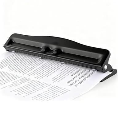 Paper Hole Punch 4 Hole Adjustable Punch, Manual Hole Puncher for, 10 Sheets Easy Punch Hole Puncher, 11.4 x 2.6 x 2.2in Portable Universal Paper Punching Machines for
