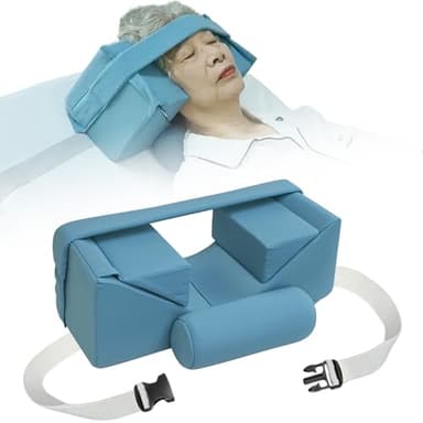 Neck Stabilizer Head Positioning Pillow for Bedridden Patients and Elderly – Adjustable Pillow for High-back Wheelchair and Hospital Bed, Support Medical Head Positioner (Upgraded with Neck Support)