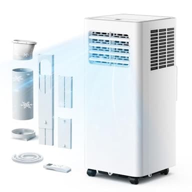 EUHOMY 10,000 BTU Portable Air Conditioners, 4 in 1 Portable AC with Cool, Dry, Fan, Sleep Modes, Room Air Conditioners with 50 dB & 24H Timer, with Remote, for Bedroom, Apartment up to 450 Sq.Ft