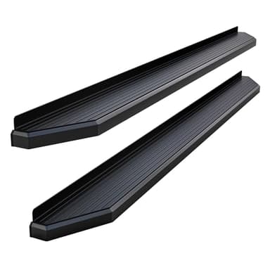 APS 6in (Black Stainless Steel Flat) Running Boards Compatible with Chevy Silverado GMC Sierra 1500 2019-2026 Crew Cab & 2500 HD 3500 HD 2020-2026 (Silverado 1500 LTD Sierra 1500 LD 2022)