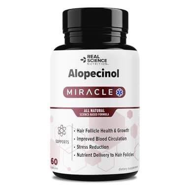 Real Science Nutrition offers Alopecinol Miracle - All Natural Alopecia Supplement - May Provide Long-Term Relief for Thinning Hair, Scalp Irritation, and Hair Loss