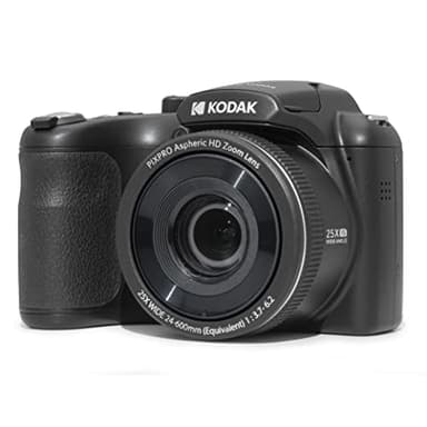 Kodak PIXPRO AZ255-BK 16MP Digital Camera 25X Optical Zoom 24mm Wide Angle Lens Optical Image Stabilization 1080P Full HD Video 3" LCD Vlogging Camera (Black)