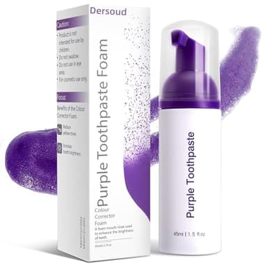 Dersoud Purple Toothpaste for Teeth Whitening,Purple Teeth Whitening Kit,Tooth Stain Removal Colour Corrector,1.5Fl Oz