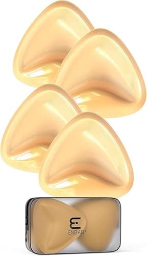 ENBAB Sticky Push Up Bra Inserts 2 Pairs-Double Sided Sticky Waterproof Bra Pads for Swimsuit, Sports Bra & Wedding Dress Beige